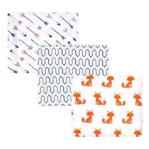 imageHudson Baby Unisex Baby Cotton Muslin Swaddle Blankets Woodland 3PackOrange Foxes