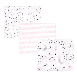 imageHudson Baby Unisex Baby Cotton Muslin Swaddle Blankets Woodland 3PackPink Dreamer