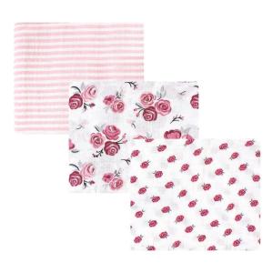 imageHudson Baby Unisex Baby Cotton Muslin Swaddle Blankets Woodland 3PackRose