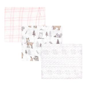 imageHudson Baby Unisex Baby Cotton Muslin Swaddle Blankets Woodland 3PackWinter Forest