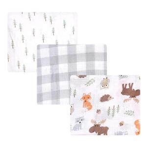 imageHudson Baby Unisex Baby Cotton Muslin Swaddle Blankets Woodland 3PackWoodland