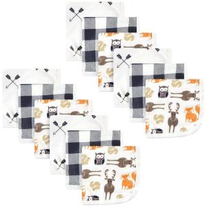 imageHudson Baby Unisex Baby Cotton Muslin Washcloths Woodland One SizeForest