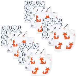 imageHudson Baby Unisex Baby Cotton Muslin Washcloths Woodland One SizeFoxes