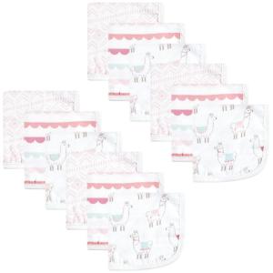 imageHudson Baby Unisex Baby Cotton Muslin Washcloths Woodland One SizeLlama