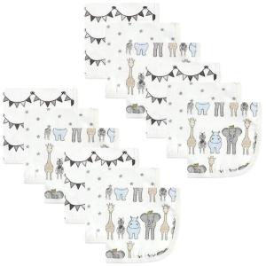 imageHudson Baby Unisex Baby Cotton Muslin Washcloths Woodland One SizeRoyal Safari