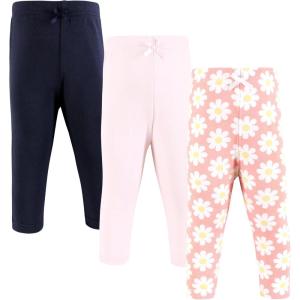 imageHudson Baby Unisex Baby Cotton Pants and LeggingsWhite Coral Daisy
