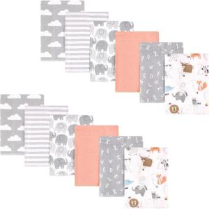 imageHudson Baby Unisex Baby Flannel Burp Cloth 12pk Fun Desert One SizeAlphabet