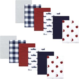 imageHudson Baby Unisex Baby Flannel Burp Cloth 12pk Fun Desert One SizeApple Orchard
