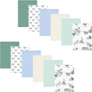 imageHudson Baby Unisex Baby Flannel Burp Cloth 12pk Fun Desert One SizeBoy Dino World