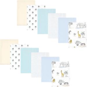imageHudson Baby Unisex Baby Flannel Burp Cloth 12pk Fun Desert One SizeBoy Safari World
