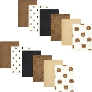 imageHudson Baby Unisex Baby Flannel Burp Cloth 12pk Fun Desert One SizeBrown