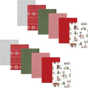 imageHudson Baby Unisex Baby Flannel Burp Cloth 12pk Fun Desert One SizeChristmas Forest