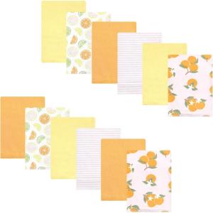 imageHudson Baby Unisex Baby Flannel Burp Cloth 12pk Fun Desert One SizeCitrus Orange