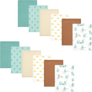 imageHudson Baby Unisex Baby Flannel Burp Cloth 12pk Fun Desert One SizeDesert Cactus