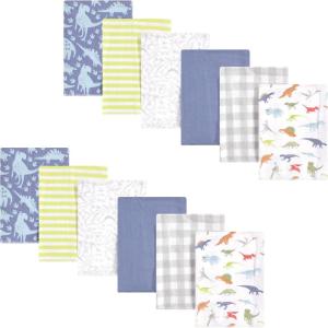 imageHudson Baby Unisex Baby Flannel Burp Cloth 12pk Fun Desert One SizeDino