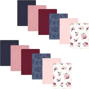 imageHudson Baby Unisex Baby Flannel Burp Cloth 12pk Fun Desert One SizeDusty Rose Floral