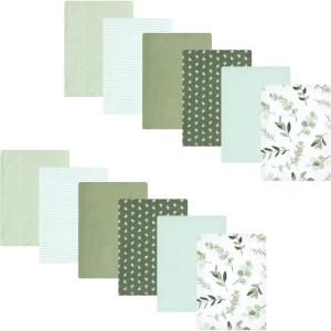 imageHudson Baby Unisex Baby Flannel Burp Cloth 12pk Fun Desert One SizeEucalyptus