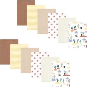 imageHudson Baby Unisex Baby Flannel Burp Cloth 12pk Fun Desert One SizeFun Desert