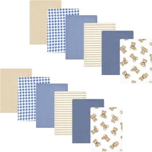 imageHudson Baby Unisex Baby Flannel Burp Cloth 12pk Fun Desert One SizeGentleman Bear