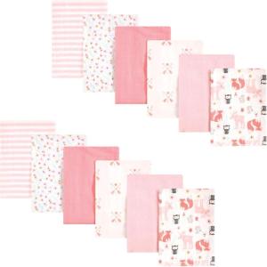 imageHudson Baby Unisex Baby Flannel Burp Cloth 12pk Fun Desert One SizeGirl Forest