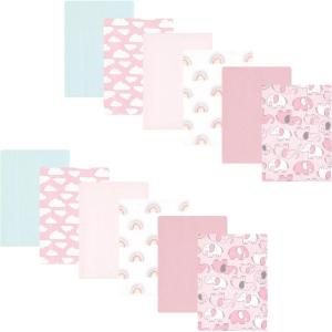 imageHudson Baby Unisex Baby Flannel Burp Cloth 12pk Fun Desert One SizeGirl New Elephant