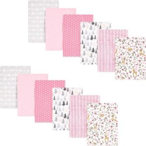 imageHudson Baby Unisex Baby Flannel Burp Cloth 12pk Fun Desert One SizeGirl Woodland