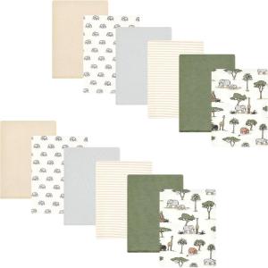 imageHudson Baby Unisex Baby Flannel Burp Cloth 12pk Fun Desert One SizeGoing on Safari