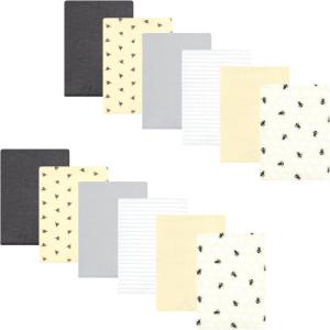 imageHudson Baby Unisex Baby Flannel Burp Cloth 12pk Fun Desert One SizeHoney Bee