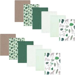 imageHudson Baby Unisex Baby Flannel Burp Cloth 12pk Fun Desert One SizeJungle