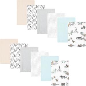 imageHudson Baby Unisex Baby Flannel Burp Cloth 12pk Fun Desert One SizeNeutral Dino World