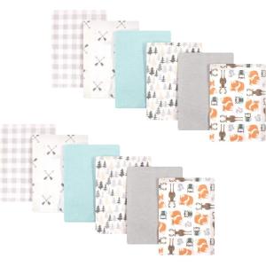 imageHudson Baby Unisex Baby Flannel Burp Cloth 12pk Fun Desert One SizeNeutral Forest