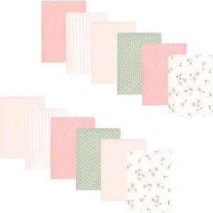 imageHudson Baby Unisex Baby Flannel Burp Cloth 12pk Fun Desert One SizePink Dainty Floral