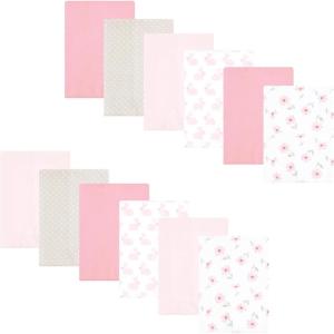 imageHudson Baby Unisex Baby Flannel Burp Cloth 12pk Fun Desert One SizePink Honey Bunny