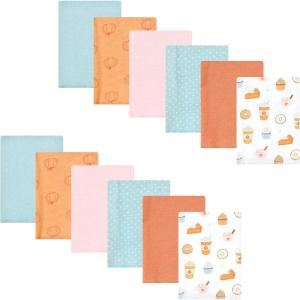 imageHudson Baby Unisex Baby Flannel Burp Cloth 12pk Fun Desert One SizePumpkin Spice