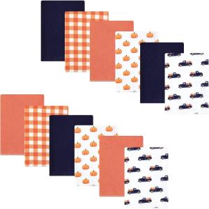 imageHudson Baby Unisex Baby Flannel Burp Cloth 12pk Fun Desert One SizePumpkin Truck