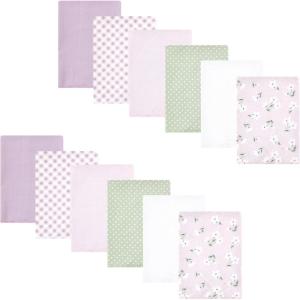 imageHudson Baby Unisex Baby Flannel Burp Cloth 12pk Fun Desert One SizePurple Dainty Floral