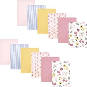 imageHudson Baby Unisex Baby Flannel Burp Cloth 12pk Fun Desert One SizeSoft Painted Floral