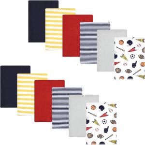 imageHudson Baby Unisex Baby Flannel Burp Cloth 12pk Fun Desert One SizeSports Fan