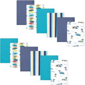 imageHudson Baby Unisex Baby Flannel Burp Cloth 12pk Fun Desert One SizeSurfer Dude