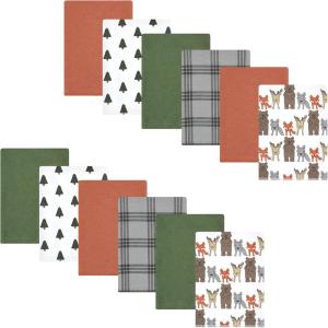 imageHudson Baby Unisex Baby Flannel Burp Cloth 12pk Fun Desert One SizeWild Forest