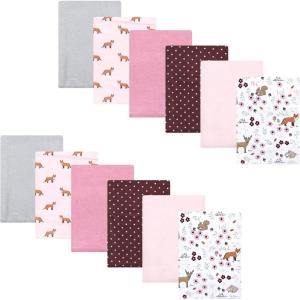 imageHudson Baby Unisex Baby Flannel Burp Cloth 12pk Fun Desert One SizeWoodland Floral