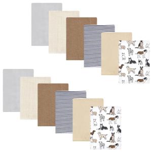 imageHudson Baby Unisex Baby Flannel Burp Cloth 12pk Handsome Dogs One Size