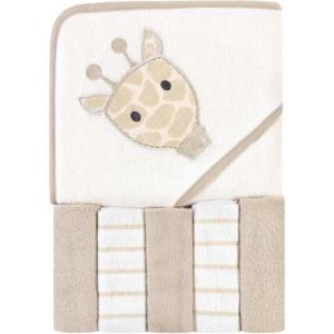 imageHudson Baby Unisex Baby Hooded Towel and Five Washcloths Modern Giraffe One SizeModern Giraffe