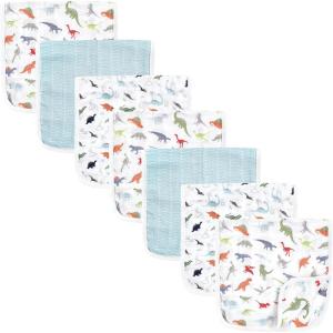imageHudson Baby Unisex Baby Muslin Burp Cloth 7pk Forest Animals One SizeDino