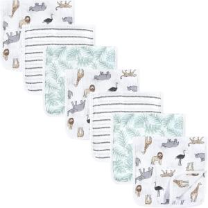 imageHudson Baby Unisex Baby Muslin Burp Cloth 7pk Forest Animals One SizeModern Neutral Safari