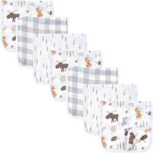 imageHudson Baby Unisex Baby Muslin Burp Cloth 7pk Forest Animals One SizeWoodland