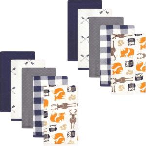 imageHudson Baby Unisex Baby Quilted Burp Cloths Space One SizeBoy Forest