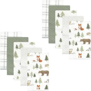 imageHudson Baby Unisex Baby Quilted Burp Cloths Space One SizeForest Animals