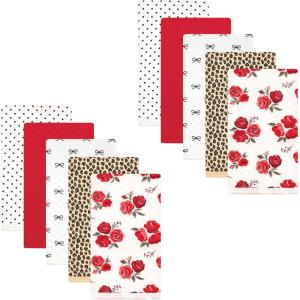 imageHudson Baby Unisex Baby Quilted Burp Cloths Space One SizeRose Leopard