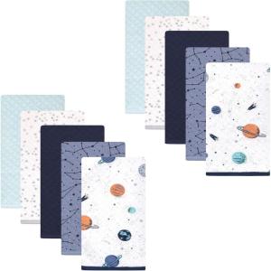imageHudson Baby Unisex Baby Quilted Burp Cloths Space One SizeSpace
